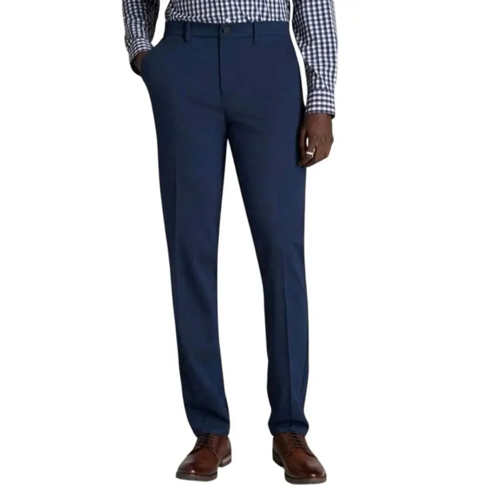 American Tall Tapered Fit Stretch Dress Pants Tall Men 30/34 Marine Navy